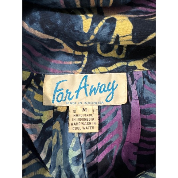 Far Away Blue & Purple Short Sleeve Hawaiian Dress‎ Medium Preowned - Picture 4 of 9